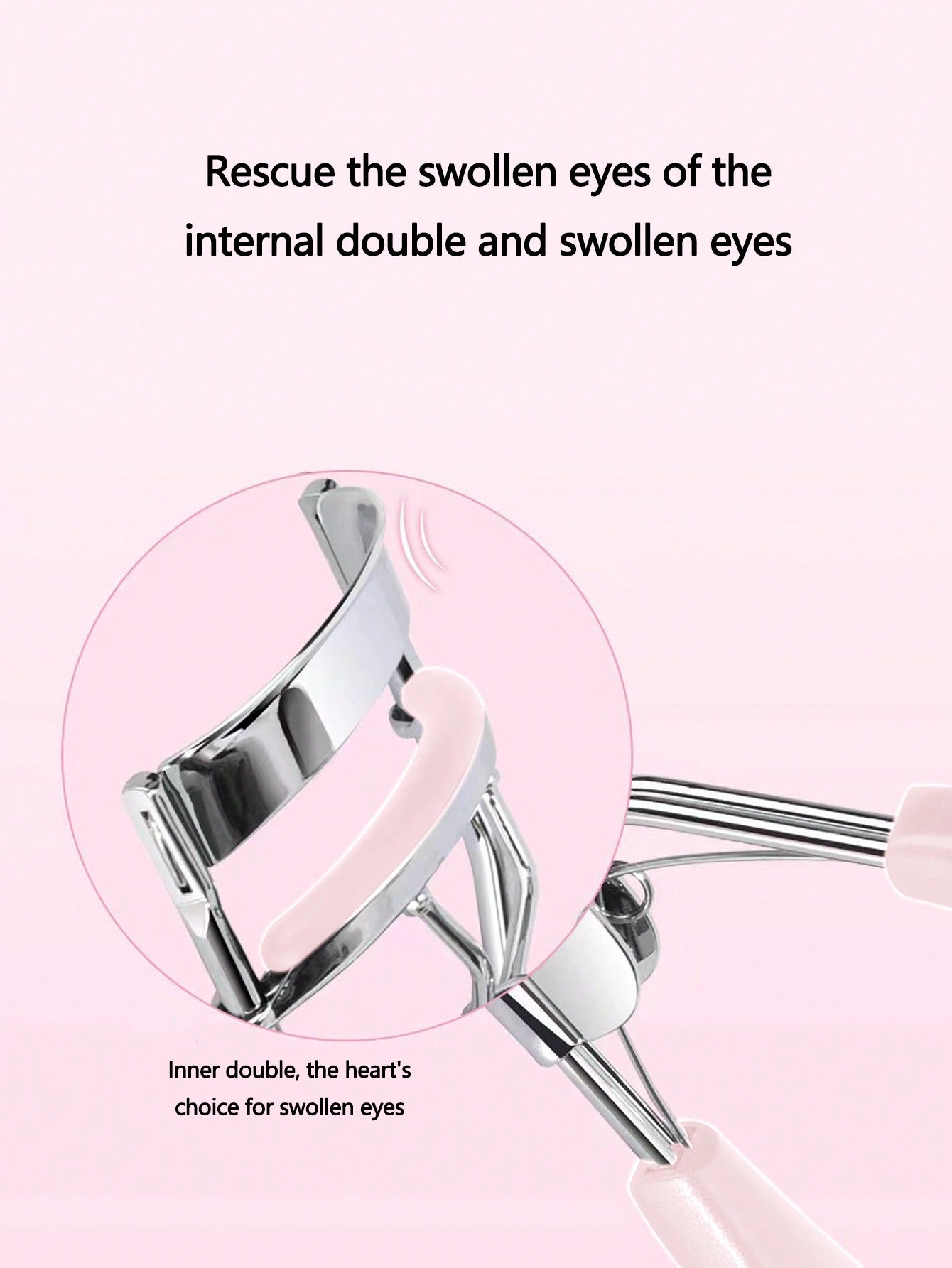 1pc Stainless Steel Eyelash Curler, Mascara Curling Tool, False Eyelash Assistor, Makeup Broad Curved Cosmetic Accessory, Soft Material, Long-lasting, Comfortable And Easy To Use