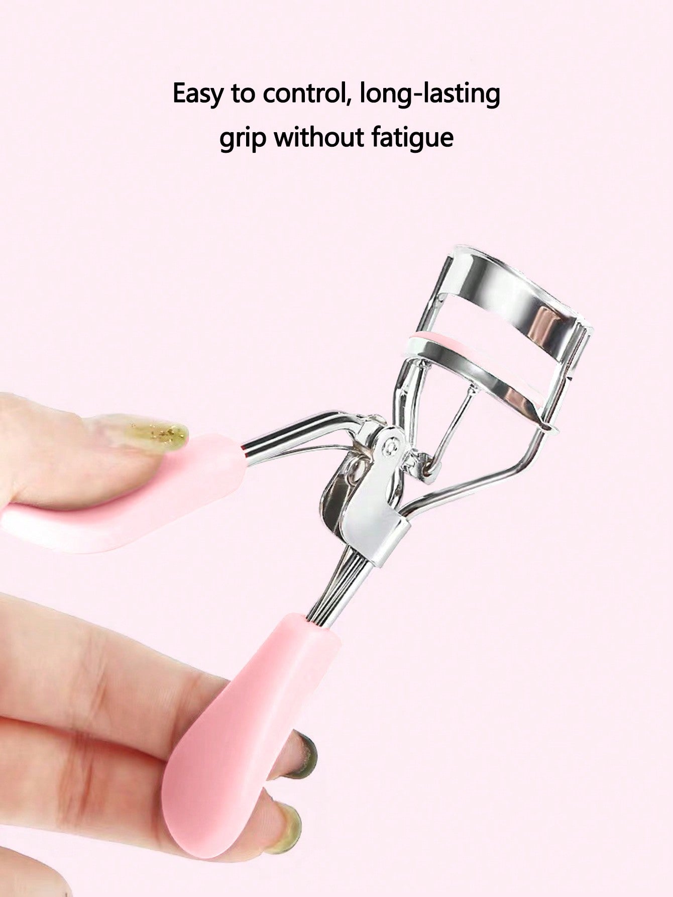 1pc Stainless Steel Eyelash Curler, Mascara Curling Tool, False Eyelash Assistor, Makeup Broad Curved Cosmetic Accessory, Soft Material, Long-lasting, Comfortable And Easy To Use