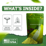 Mushroom Matcha, USDA Organic with 6 Adaptogenic Mushrooms and Ceremonial-Grade Japanese Matcha, Energy, Focus, Digestion, Immunity with Cordyceps, Lion’s Mane, Reishi, Turkey Tail, 30 servings