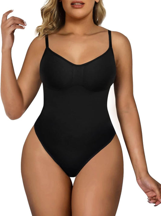 SMZ Women's Shapewear Bodysuit Tummy Control Body Shaper Seamless Sculpting Snatched Waist Body Suit