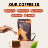 RYZE Mushroom Coffee | 6 Adaptogenic Mushrooms | USDA Organic | Instant Coffee | MCT Oil | USA Grown | Better Energy, Focus, Digestion, Immunity | Cordyceps, Lion’s Mane, Turkey Tail | 30 serving