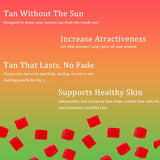 Tanning Gummies, Daily Tanning Gummies with Astaxanthin, Lycopene & Beta Carotene for Skin Health & Glow, Vegan, Non-GMO, 60 Gummies