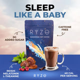 RYZE Mushroom Hot Cocoa | Melatonin Sleep Aid | Keto Cocoa Powder With Mushroom For Sleep | Melatonin, Reishi, Glycine, Cacao, L-Theanine, Chicory | Fall Asleep, Stay Asleep | 20 servings