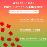 Tanning Gummies, Daily Tanning Gummies with Astaxanthin, Lycopene & Beta Carotene for Skin Health & Glow, Vegan, Non-GMO, 60 Gummies