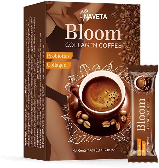 Bloom Collagen Coffee,100% Pure & Organic Coffee Instant,Glutathione Coffee Collagen Coffee, Supplement,Nutritionist Recommended (1Pc)