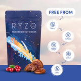 RYZE Mushroom Hot Cocoa | Melatonin Sleep Aid | Keto Cocoa Powder With Mushroom For Sleep | Melatonin, Reishi, Glycine, Cacao, L-Theanine, Chicory | Fall Asleep, Stay Asleep | 20 servings