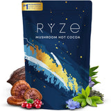 RYZE Mushroom Hot Cocoa | Melatonin Sleep Aid | Keto Cocoa Powder With Mushroom For Sleep | Melatonin, Reishi, Glycine, Cacao, L-Theanine, Chicory | Fall Asleep, Stay Asleep | 20 servings