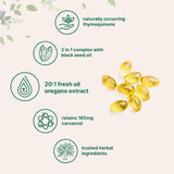 Oil of Oregano, 300 Softgel | Oregano Oil with Black Seed Oil, 4X Strength Carvacrol & Thymoquinone | Plant Based, Non-GMO | Antioxidant & Immune Support
