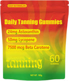 Tanning Gummies, Daily Tanning Gummies with Astaxanthin, Lycopene & Beta Carotene for Skin Health & Glow, Vegan, Non-GMO, 60 Gummies