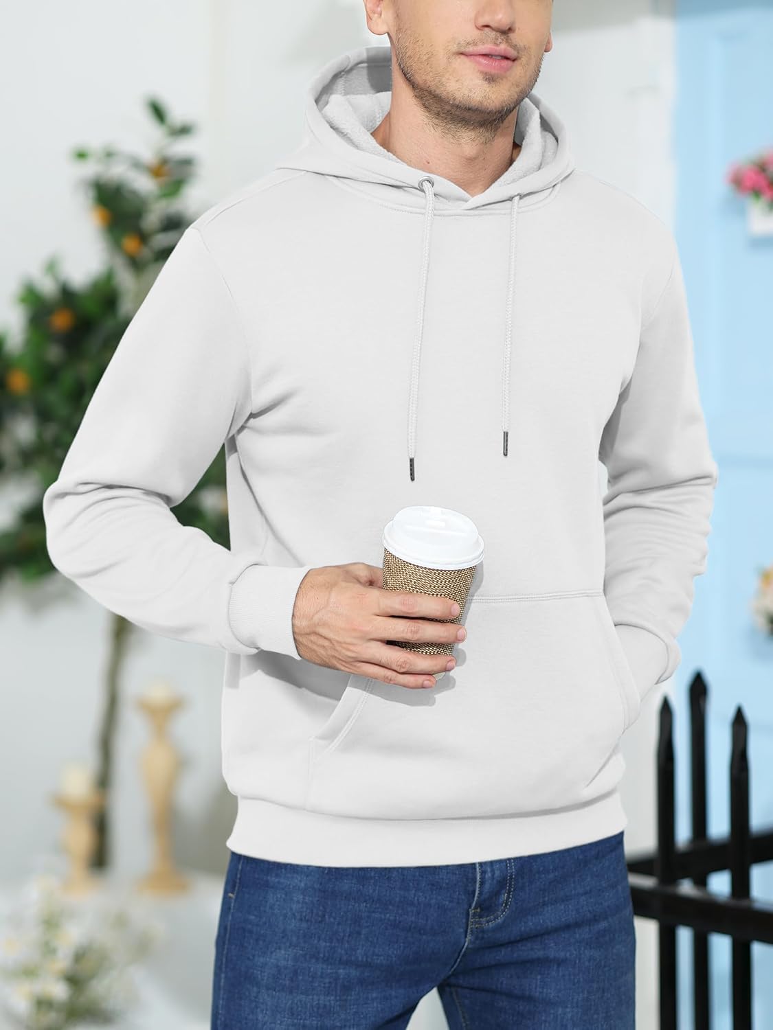 SMZ Men's Active Hoodies Fleece Lined Sweatshirts Casual Athletic Workout Pullover With Kangaroo Pocket