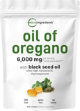 Oil of Oregano, 300 Softgel | Oregano Oil with Black Seed Oil, 4X Strength Carvacrol & Thymoquinone | Plant Based, Non-GMO | Antioxidant & Immune Support