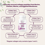 Micro Ingredients Multi Collagen Pills for Women & Men, 240 Capsules | Type I, II, III, V, X - Hydrolyzed Collagen Peptides with Biotin, Hyaluronic Acid & Vitamin C | Hair, Skin, Nail & Joint Support